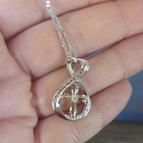 Bradford Exchange Footprints in the Sand Infinity Necklace - Picture 8 of 15